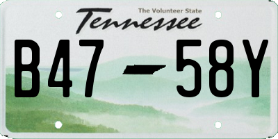 TN license plate B4758Y