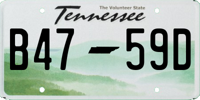 TN license plate B4759D