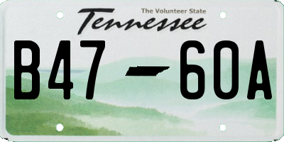 TN license plate B4760A
