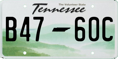 TN license plate B4760C