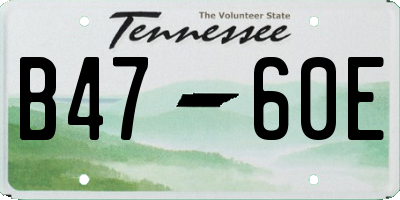 TN license plate B4760E