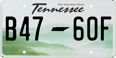 TN license plate B4760F