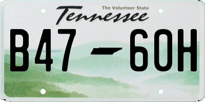 TN license plate B4760H