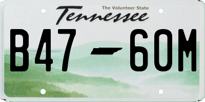 TN license plate B4760M