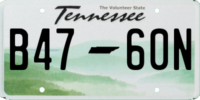 TN license plate B4760N