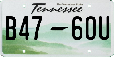 TN license plate B4760U