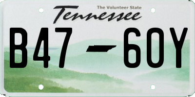 TN license plate B4760Y