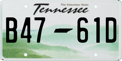 TN license plate B4761D