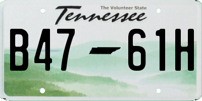 TN license plate B4761H