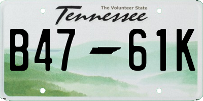 TN license plate B4761K