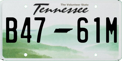 TN license plate B4761M