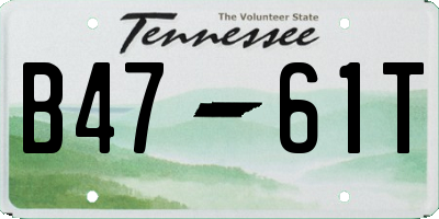 TN license plate B4761T