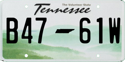 TN license plate B4761W