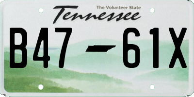 TN license plate B4761X