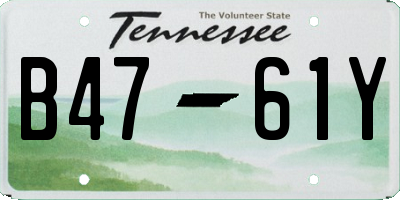 TN license plate B4761Y