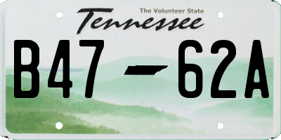 TN license plate B4762A