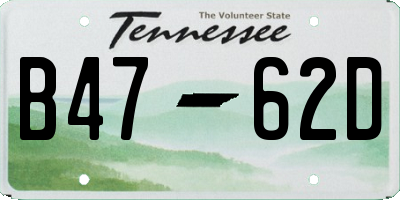 TN license plate B4762D