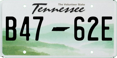 TN license plate B4762E