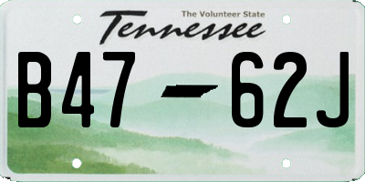 TN license plate B4762J