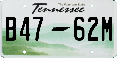 TN license plate B4762M