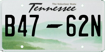 TN license plate B4762N