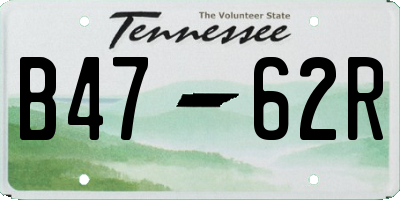 TN license plate B4762R