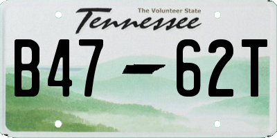 TN license plate B4762T