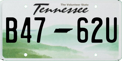 TN license plate B4762U