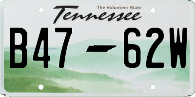 TN license plate B4762W