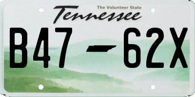 TN license plate B4762X