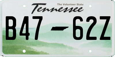 TN license plate B4762Z