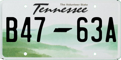TN license plate B4763A