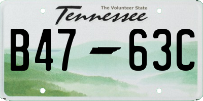 TN license plate B4763C