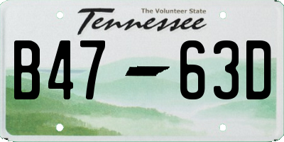 TN license plate B4763D