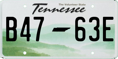 TN license plate B4763E