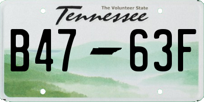 TN license plate B4763F