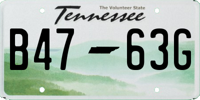 TN license plate B4763G