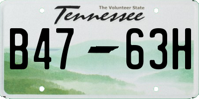 TN license plate B4763H
