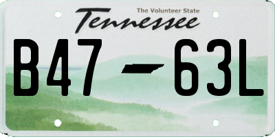 TN license plate B4763L