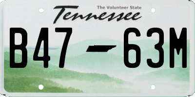 TN license plate B4763M