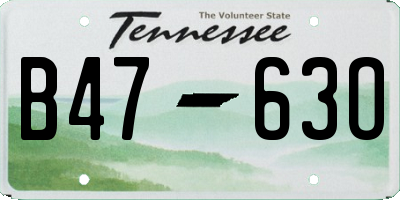 TN license plate B4763O