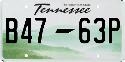 TN license plate B4763P