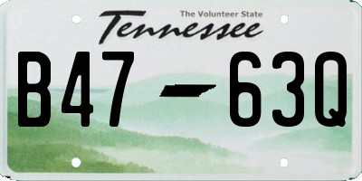 TN license plate B4763Q