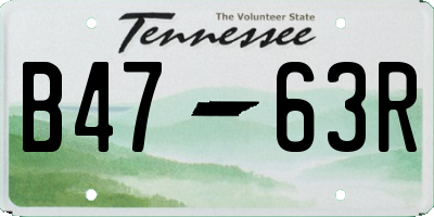 TN license plate B4763R