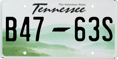 TN license plate B4763S