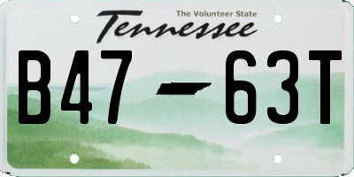TN license plate B4763T