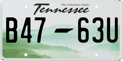 TN license plate B4763U