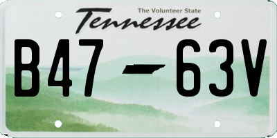 TN license plate B4763V