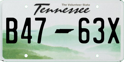 TN license plate B4763X