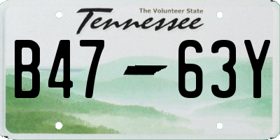TN license plate B4763Y